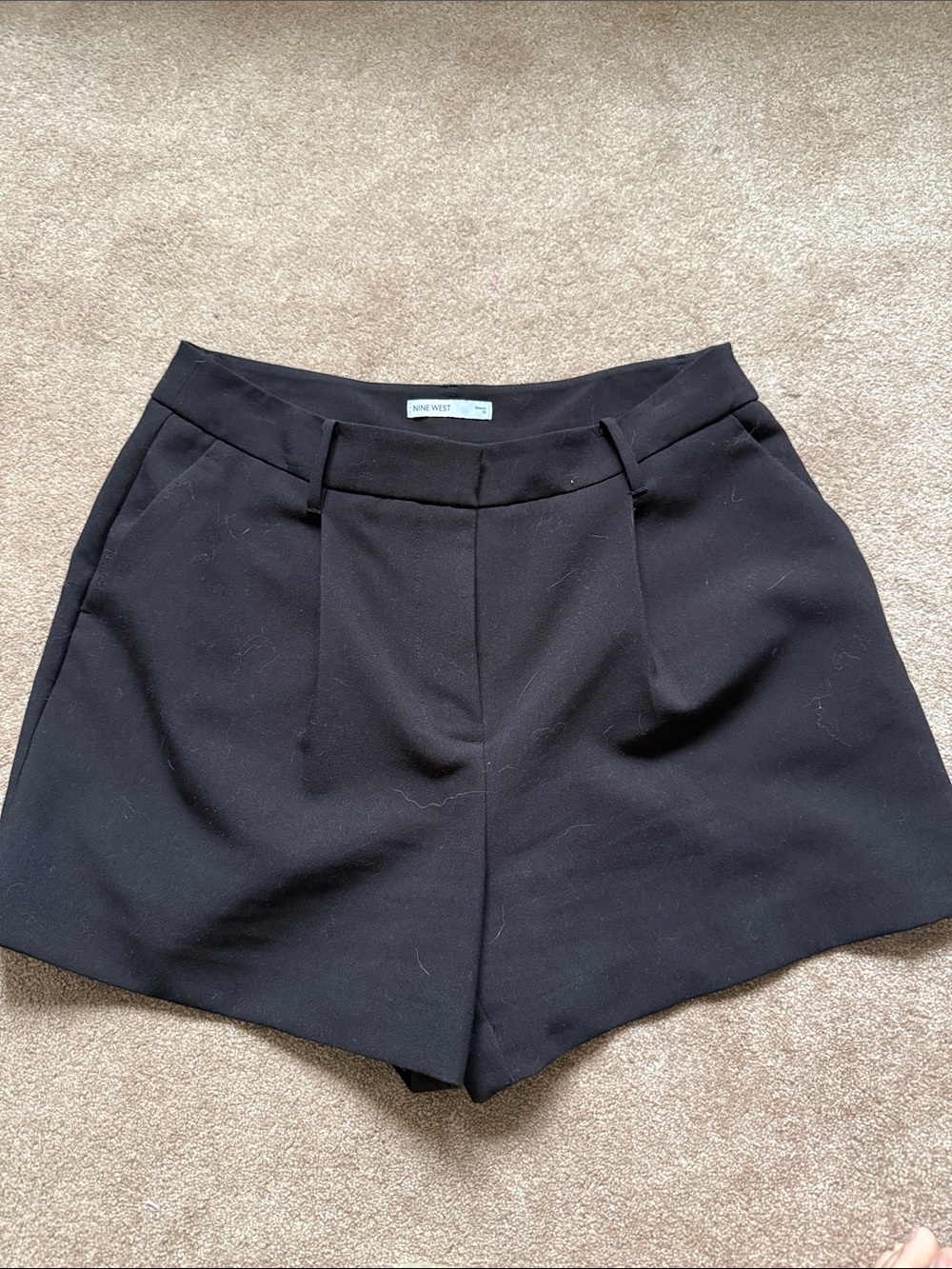 Nine West Black High-Waist Tailored Shorts